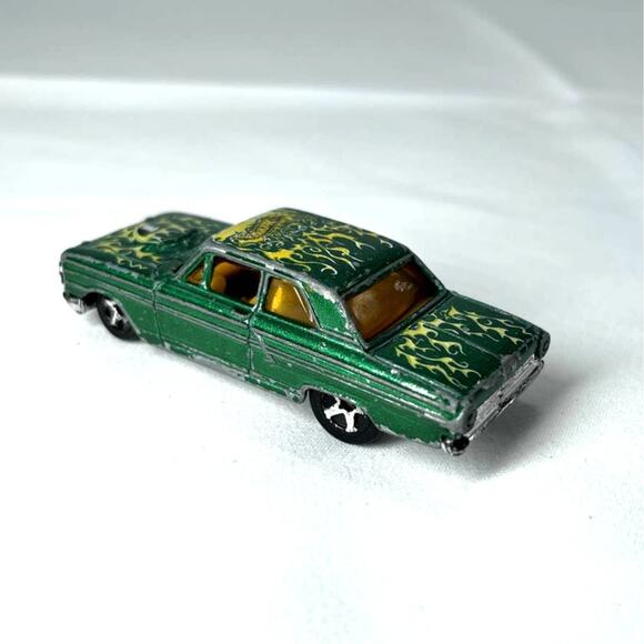 Hot Wheels Ford Thunderbolt 2001 Green Flames Vintage Car Mattel 1:64 Diecast - Picture 7 of 8